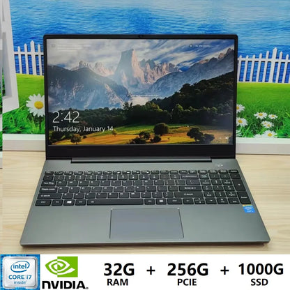 Gaming Laptop 15.6"  Nvdia Metal Shell 32G RAM 256GB/PCIE 512/1TB/SSD Intel i7-8565U Fast CPU Computer  Russian Keyboard Backlit