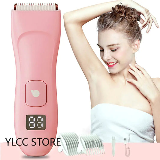 Waterproof Electric Bikini Trimmer for Women - Cordless Body Hair Shaver and Painless Epilator for Legs