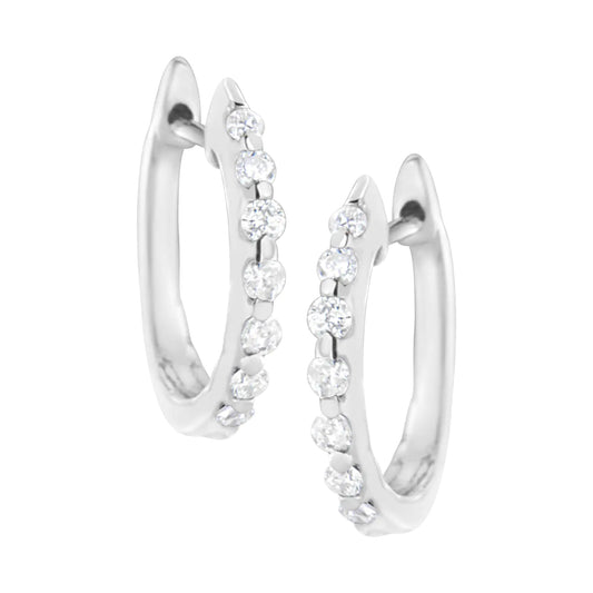.925 Sterling Silver 1/4 cttw Lab Grown Diamond Huggy Earring (F-G Color, VS2-SI1 Clarity)