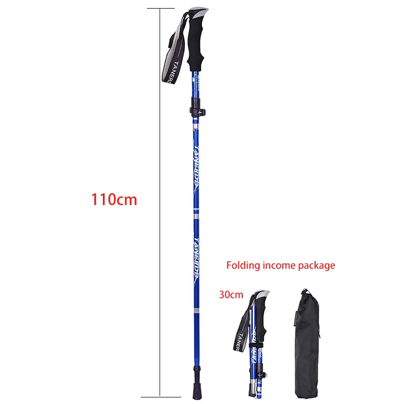 Outdoor Fold Trekking Pole Camping Portable Walking Hiking Stick