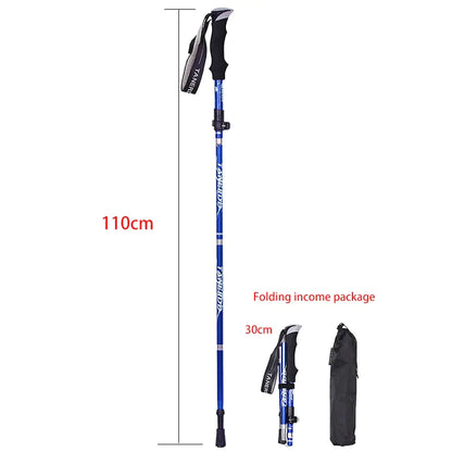 Outdoor Fold Trekking Pole Camping Portable Walking Hiking Stick