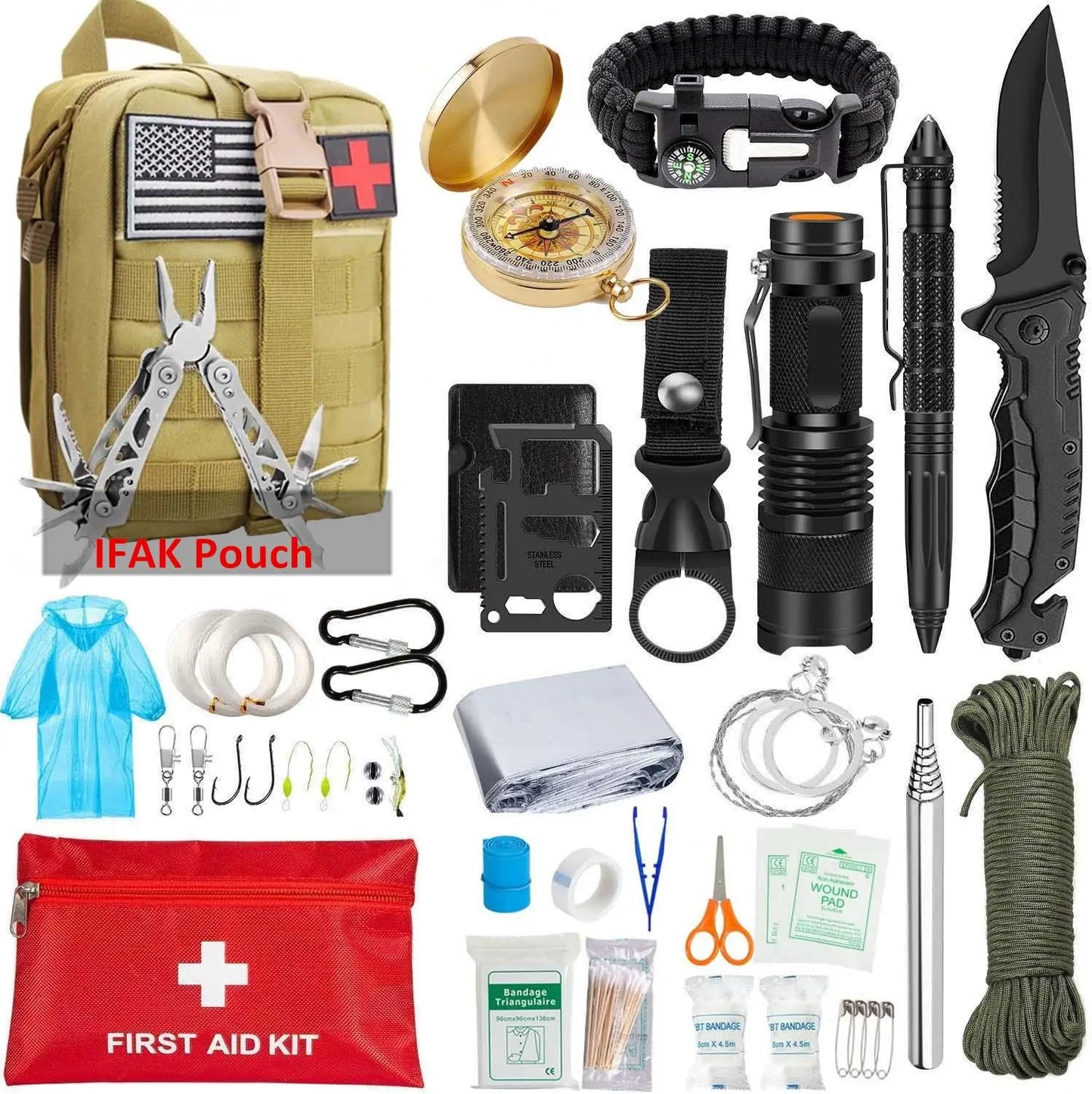 EDC Survival Gear Tool Kit 47 IN 1 Emergency SOS Survival Tools