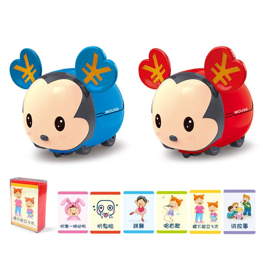 Traditional Chinese Mouse Automatic Coin Bank: Cute Rat Year Mascot, Red Pocket Money Saving Box for Kids